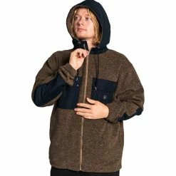 Deals 👍 Volcom Men's Fleece Jackets Yzzolater Lined Zip Jacket Men's 🤩